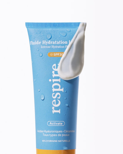 Fluido SPF30 - Ácido Hialurónico - Vitamina E – Mañana & Noche - Respire